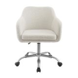 Coco Sherpa Adjustable Office Chair - White