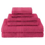 Hannu 6-Piece 100% Cotton Towel Set - Rosewood