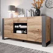 Woody Modern Sideboard Buffet - Oak/Gray
