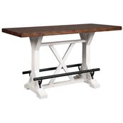 Valebeck White/Brown Rectangular Counter-Height Dining Room Table