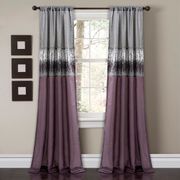 Chandni Semi-Sheer Rod Pocket Curtain Panel - 108", Single, Purple/Gray