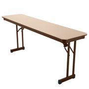 72" Rectangular Folding Table - Beige/Brown