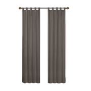 Barretti Cotton Blend Solid Sheer Tab Top Curtain Panels - 84", Set of 2, Gray
