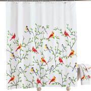 Colorful Birds Shower Curtain - 71", White