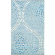 Candelo Abstract Hand-Tufted Wool Area Rug - 9' x 12', Light Blue