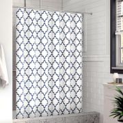 Eshal Geometric Single Shower Curtain - 72", Navy