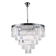 Hallum 12-Light 5-Tiered Dimmable Crystal Chandelier - Chrome