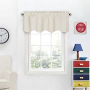 Leadbetter 42" Solid Color Scalloped Window Valance - Ivory