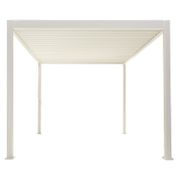 Perpola 10' x 13' Metal Pergola with Adjustable Louvered Roof - White