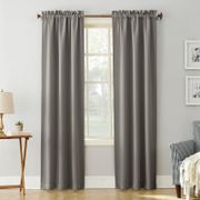 Solid Blackout Thermal Rod Pocket Curtain Panel - 63", Single, Gray