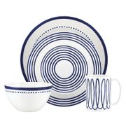 Charlotte Street West 4-Piece Place Setting - White/Blue
