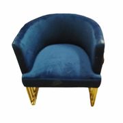 Accent Chairs with Gold Base - Navy Blue
