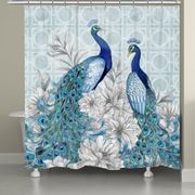 Peacocks Shower Curtain - Blue