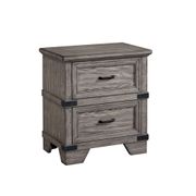 Forge Brushed Steel 2-Drawer Nightstand