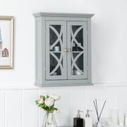 Bathroom Storage Wall Cabinet with Double Doors - Gray