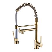Pull Down Kitchen Faucet with Spring Spout - Gold