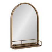 Estero Metal Framed Arch Wall Mirror with Shelf - Gold