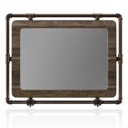 35" Pipe and Water Valve Accent Wall Mirror - Reclaimed Oak
