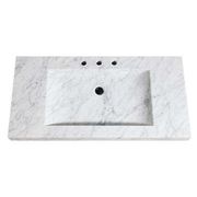Carrara White Marble 43" Stone Integrated Sink Top