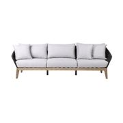 Athos 3-Seater Indoor/Outdoor Sofa - Light Eucalyptus Wood/Latte Rope/Gray Cushions