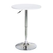Bentley  Adjustable Pub Table -  White Wood and  Chrome
