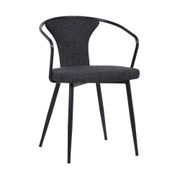 Francis Contemporary Dining Chair with Powder Coated Finish - Black