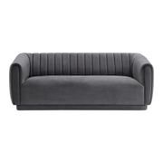 Kinsley Modern Velvet Sofa - Dark Gray