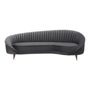 Karisma Curved Velvet Sofa - Dark Gray