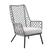 Marco Indoor/Outdoor Steel Lounge Chair - Gray Rope/Gray Cushion