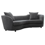 Palisade Velvet Contemporary Sofa - Gray/Brown Legs