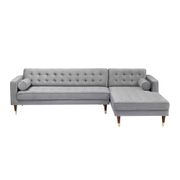 Somerset Velvet Right Sectional Sofa - Gray