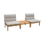 Arno 3-Piece Outdoor Teak Wood Seating Set - Beige Olefin
