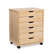 Cary 6-Drawer 20.75" Wide Roll Cart - Natural