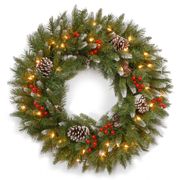 Frosted Berry Pre-Lit PVC Wreath - 24"