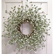 24" Wreath - White/Green