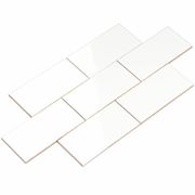 3" x 6" Ceramic Stone Look Wall and Floor Tile - White