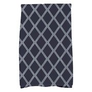 Diamond Cotton Hand Towel - Navy Blue