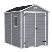 Manor Plastic Storage Shed - Gray/White