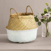 Wicker Basket - 19.5", Natural with White