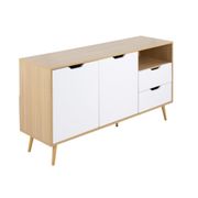 Astro Contemporary Sideboard - 63" Natural/White