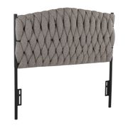 Braided Matisse Upholstered Headboard - Twin, Gray/Black
