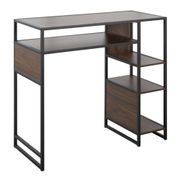 Display Farmhouse Bar Height Table with Storage Space - 43.25", Walnut/Black
