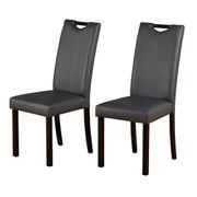 Tilo Grey Leatherette Parson Dining Chairs - Set of 2, Gray