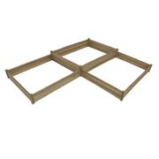 Wood 3-Section L-Shaped Raised Garden Bed - 9'1" x 4'3"