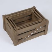 Set of 3 Storage Wood Crates