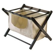 Dora Luggage Rack with Removable Fabric Basket - Espresso