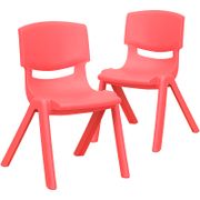 Red Plastic Stackable School Chair - Set of 2