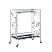 2 Shelves Caster Bar Cart - Silver
