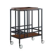 Removable Serving Tray Bar Cart - Brown, Black