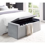 Shoe Storage Upholstered Bench - Gray